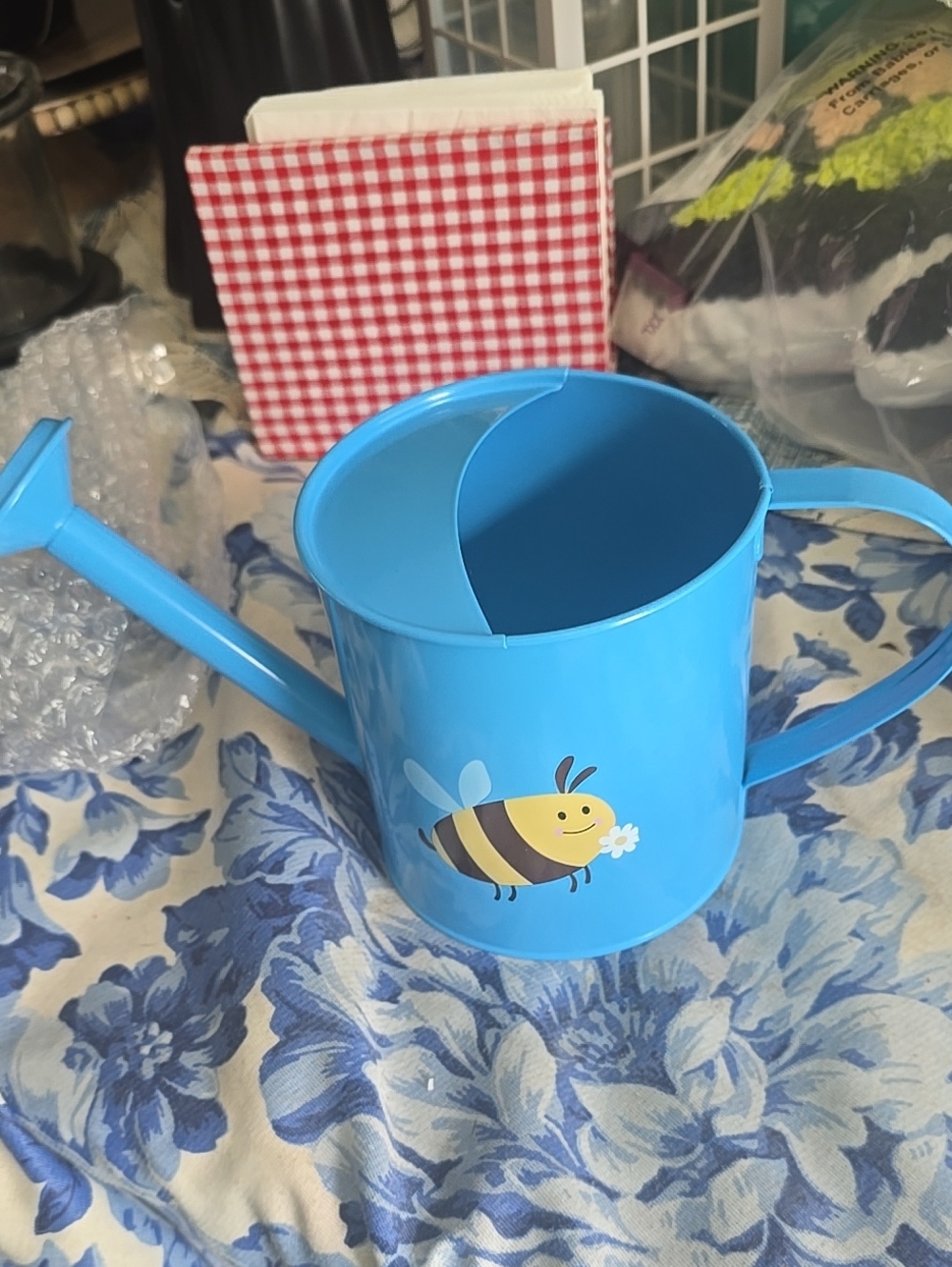 ❤️10/$30 New Blue Bee Watering Can - Decorative Garden Watering Can